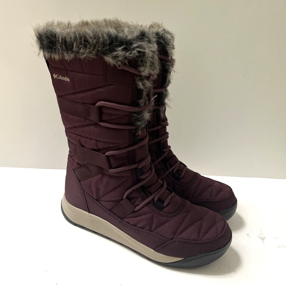 Columbia Minx IV Waterproof Winter Boots Size 8 Omni-Heat Faux Fur Burgundy NWOB - Picture 6 of 10